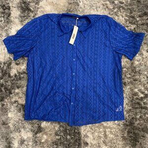 Jogal Dress Shirt Men’s XXL Mens Blue mesh. NWT